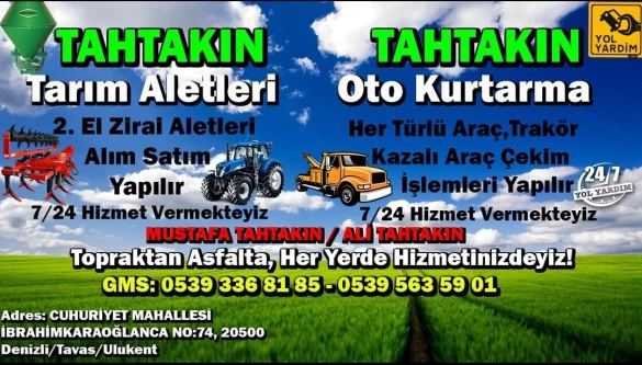 Tahtakın Oto Kurtarma Yol Yardım 7/24 Denizli Tavas