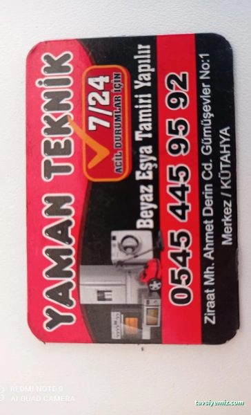Kütahya Yaman Teknik Servis Kütahya Yaman Teknik Servis