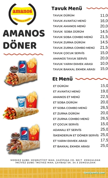 Amanos Döner Merkez Şube Amanos Döner Merkez Şube