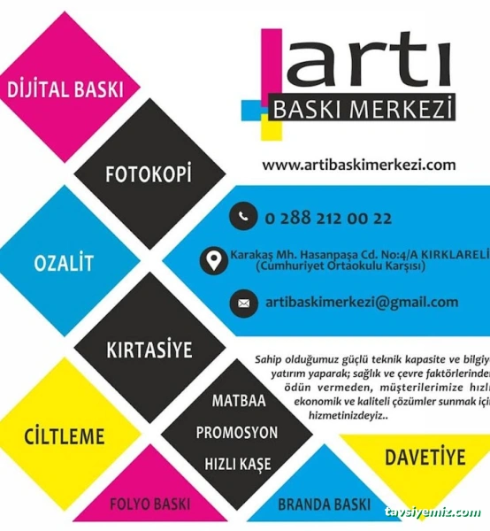 Artı Baskı Merkezi Artı Baskı Merkezi