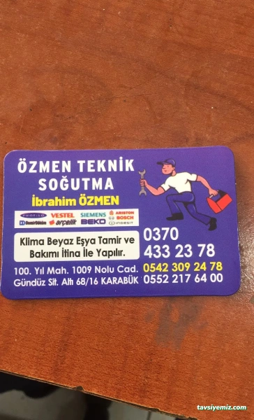 Karabük Özmen Teknik Soğutma Karabük Özmen Teknik Soğutma