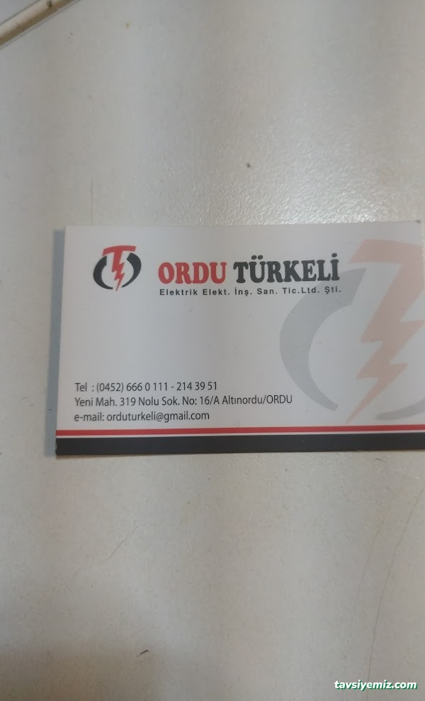 Ordu Türkeli Elektrik Ordu Türkeli Elektrik