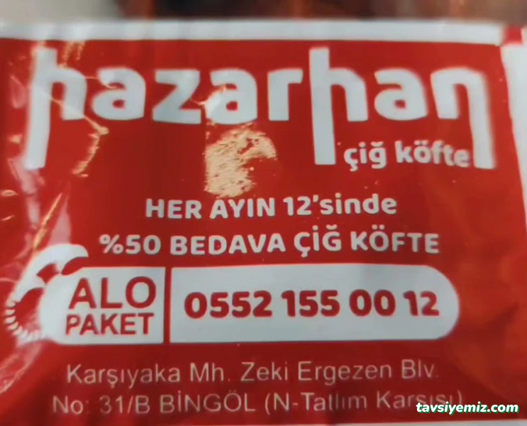 Hazarhan Çiğköfte & Tavuklu Pilav Bingöl Hazarhan Çiğköfte & Tavuklu Pilav Bingöl