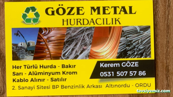 Hurdacı Göze Hurdacılık Hurdacı Göze Hurdacılık