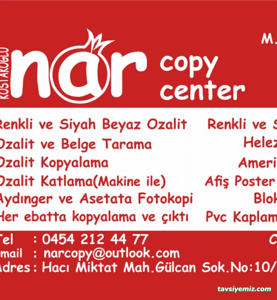 Kostakoğlu Nar Copy Center Kostakoğlu Nar Copy Center
