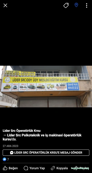 Lider Src İş Makinasi Öperatörlük Kursu Lider Src İş Makinasi Öperatörlük Kursu