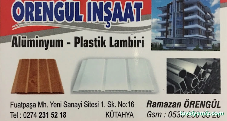 Örengül İnşaat - Alüminyum - Plastik Lambiri Örengül İnşaat - Alüminyum - Plastik Lambiri