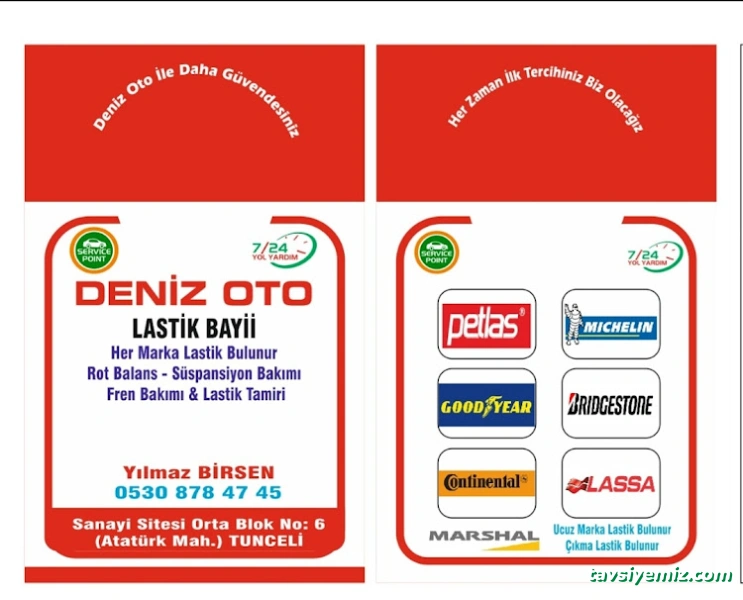 Petlas Lastik Tunceli - Rot Balans - Yol Hizmeti - Deniz Oto Petlas Lastik Tunceli - Rot Balans - Yol Hizmeti - Deniz Oto