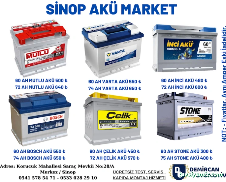 Sinop Akü Market Sinop Akü Market